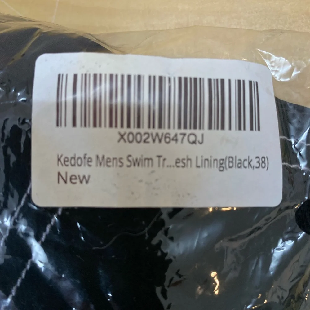 New Black Men's Swim Board Shorts with Contrast Stitching Size 38